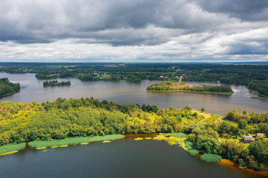 Aerial view on the Lepel lake