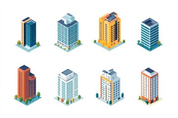 Fototapeta premium Real estate development set icons 