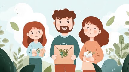 Eco-Friendly Family Bonding in a Green Park: Recycling & Environmental Education