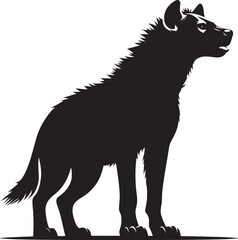 Hyena Silhouette isolated on white background Minimalist hyena vector shape icon