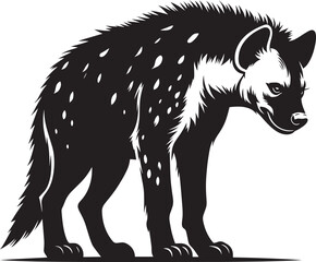 Hyena Silhouette isolated on white background Minimalist hyena vector shape icon