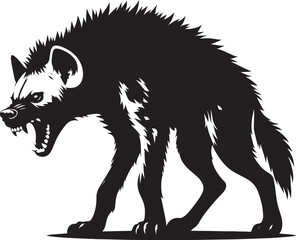 Hyena Silhouette isolated on white background Minimalist hyena vector shape icon