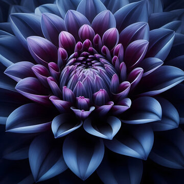 인디고 달리아, 매크로 포토그래피 (Indigo Dahlia, macrophotography)