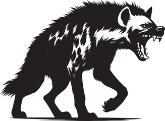 Hyena Silhouette isolated on white background Minimalist hyena vector shape icon