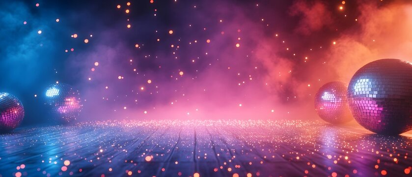 Vibrant and Energetic Retro Halloween Dance Party with a Light Up Dance Floor Dazzling Disco Balls and Captivating Neon Lighting Effects