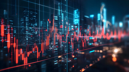 Financial Data Analytics Over City Skyline