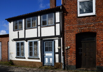 Historical Buildings in the Old Town of Eckernförde, Schleswig - Holstein