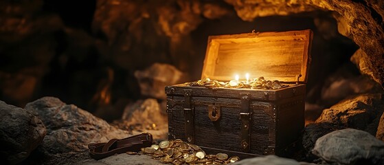 Haunting Halloween Treasure Hunt in a Mysterious Wild West Gold Mine Filled with Eerie Clues and Dark Shadows   Photography Concept with Copy Space for Text