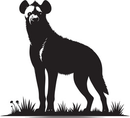 Hyena Silhouette isolated on white background Minimalist hyena vector shape icon