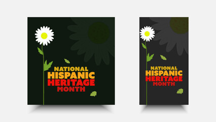 National Hispanic heritage month. Abstract flower ornament social media design