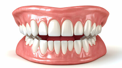 Obraz premium Healthy Human Teeth Mouth Anatomy D Illustration