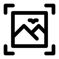 focus, area, screenshot, take picture, photography outline icon