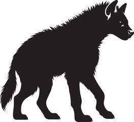 Hyena Silhouette isolated on white background Minimalist hyena vector shape icon