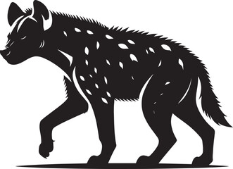 Hyena Silhouette isolated on white background Minimalist hyena vector shape icon