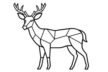 deer stained glass design vector illustration on white background