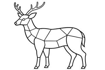 deer stained glass design vector illustration on white background