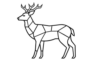 deer stained glass design vector illustration on white background