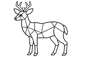 deer stained glass design vector illustration on white background