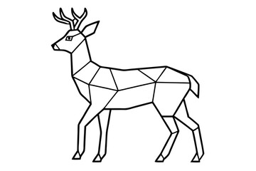 deer stained glass design vector illustration on white background