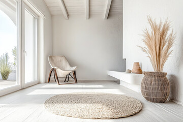 Mediterranean interior design composition in a luxury property with neutral colors and elegant decor. Premium Real Estate designs.