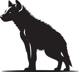 Hyena Silhouette isolated on white background Minimalist hyena vector shape icon