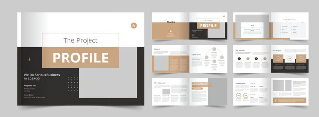 Landscape Company Profile Brochure Layout, Business Brochure Template