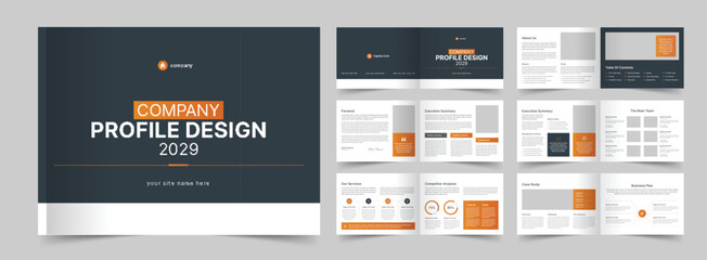 Landscape Company Profile Layout, Annual Report, Business Template