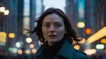 Portrait of a woman in the city