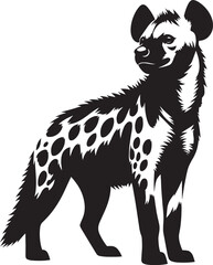 Hyena Silhouette isolated on white background Minimalist hyena vector shape icon