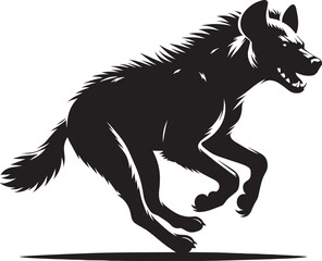 Hyena Silhouette isolated on white background Minimalist hyena vector shape icon