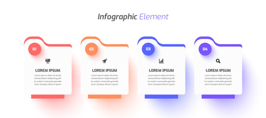 Business Infographic Template Design with Abstract Design, Icon and 4 Options for Presentation