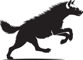 Obraz premium Hyena Silhouette isolated on white background Minimalist hyena vector shape icon