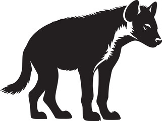 Hyena Silhouette isolated on white background Minimalist hyena vector shape icon