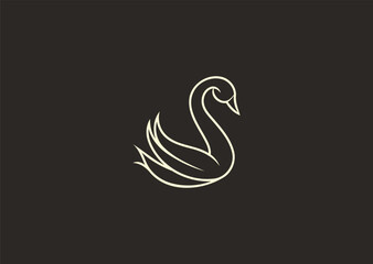 Vector illustration of Swan Luxury Logo Design