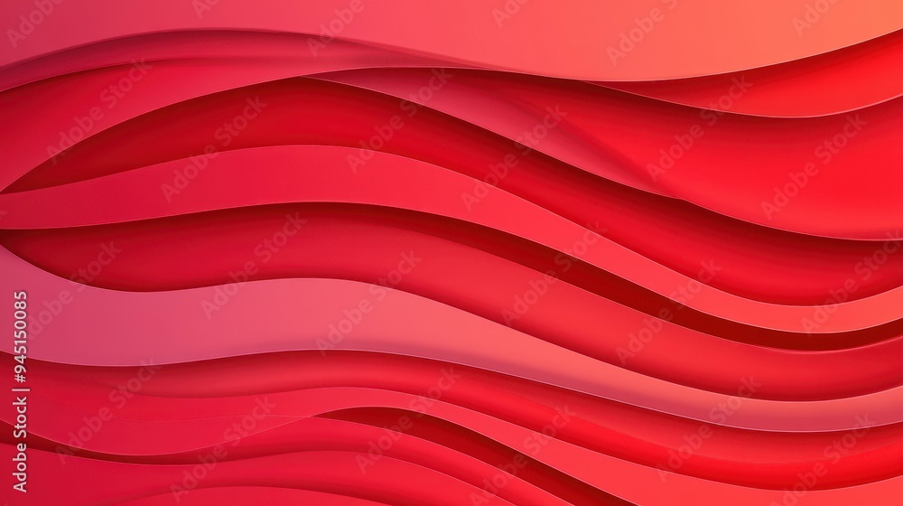 Poster a vibrant red gradient curve flows smoothly, creating a dynamic geometric abstract background with p
