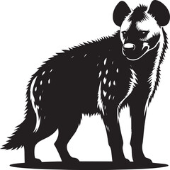 Hyena Silhouette isolated on white background Minimalist hyena vector shape icon