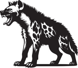 Hyena Silhouette isolated on white background Minimalist hyena vector shape icon
