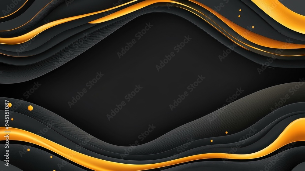 Poster explore a sleek design with elegant black backgrounds and abstract gradient shapes, perfect for mode