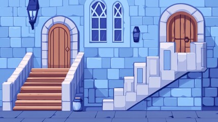 Explore the depths of a castle dungeon with vibrant flat design. A modern cartoonstyle illustration brings this eerie space to life