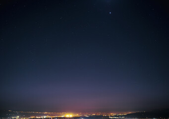Fototapeta premium Cluj Napoca sky stars city night lights Transylvania Romania
