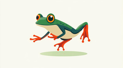 Obraz premium A cute frog leaps across a vibrant landscape in this playful animation series, showcasing smooth movements and rich textures.