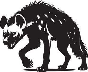 Hyena Silhouette isolated on white background Minimalist hyena vector shape icon