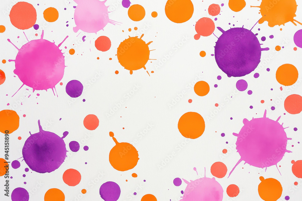 Poster bright and vibrant paper background featuring large watercolor splashes in an array of colors for a 