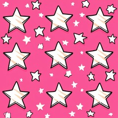 Fototapeta premium Explore a vibrant pink monotone abstract backdrop adorned with charming stars, capturing the playful essence of the s theme.