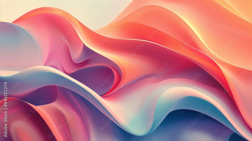 Poster an abstract background with a focus on fluid shapes and blended colors. the scene features smooth cu