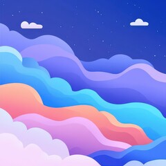 A minimalist startup illustration featuring vibrant pastel colors, emphasizing efficiency and focus in a techdriven world.
