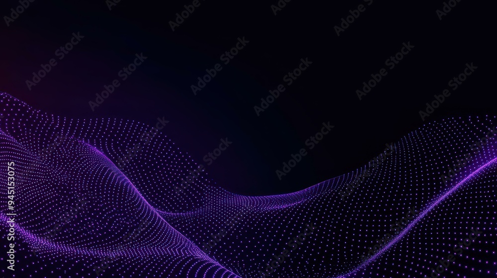 Poster abstract design with halftone dots and curves in dark purple, perfect for modern vector backgrounds 