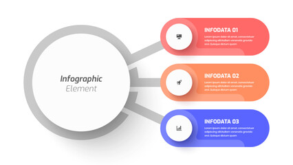 Business Central Circle Infographic Presentation with Circle Label 3 Options and Icon for Workflow