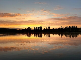 Naklejka premium Sunset in the nature