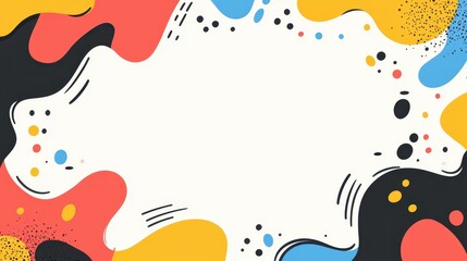 Fototapeta premium Bright and fun abstract doodle patterns create a vibrant backdrop, perfect for modern brochure cover designs.